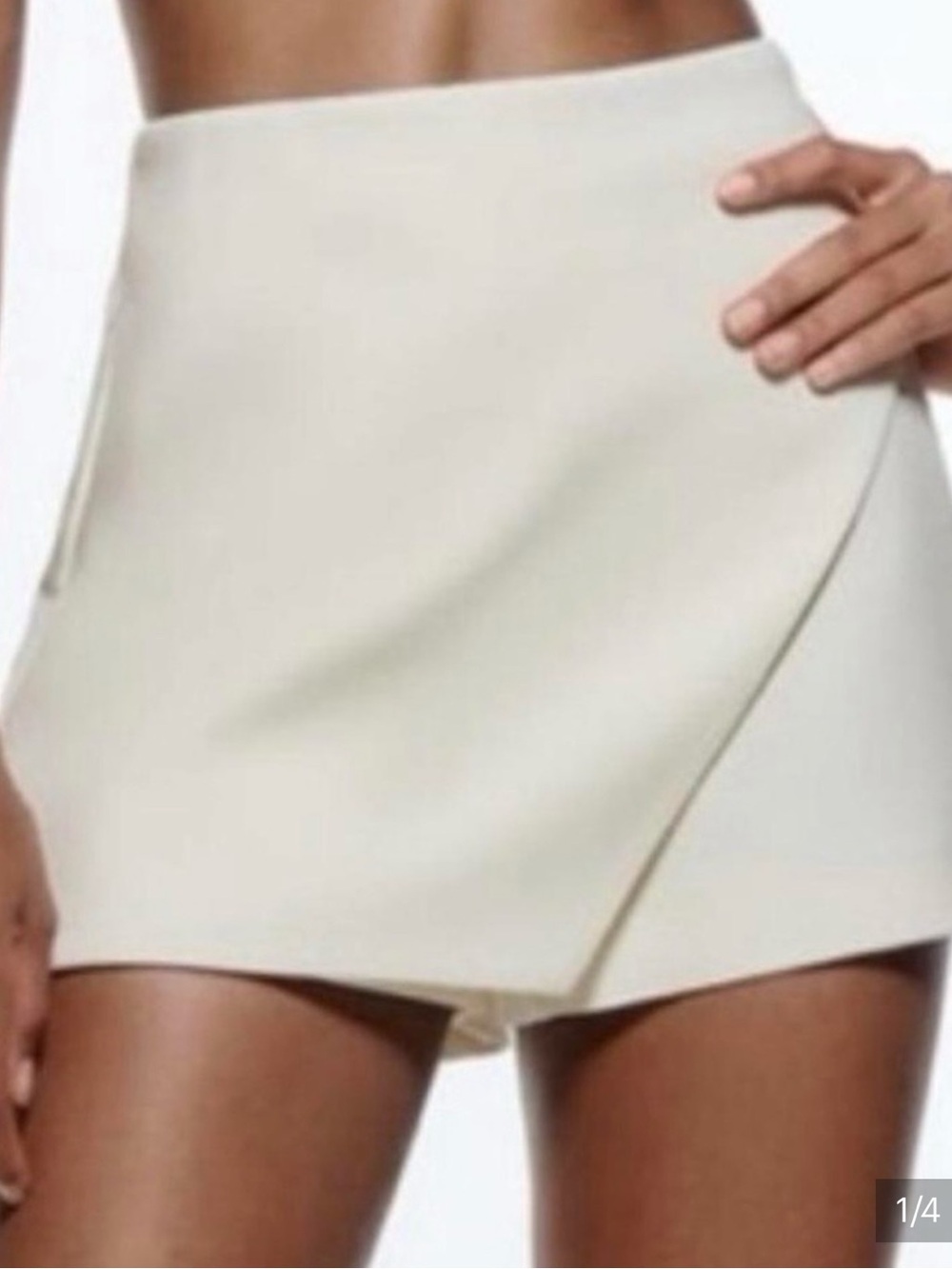 Zara Cream Wrap-Front Skort